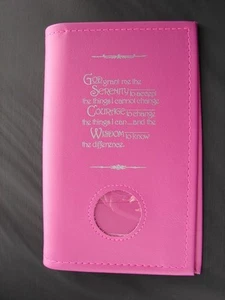 Anonyme Alkoholiker AA großer Buchumschlag Taschenbuch Gelassenheit rosa Medaillon Münze - Bild 1 von 5