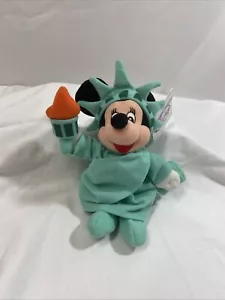 Disney Store Statue Of Liberty Minnie Mouse Bean Bag Plush Beanie New With Tags - Picture 1 of 3