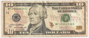 Fancy $10 Federal Reserve Note  "07052036" - Picture 1 of 2
