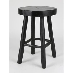 Hocker aus Teakholz 30x45cm schwarz Holzhocker zum sitzen Blumenhocker massiv - Bild 1 von 4