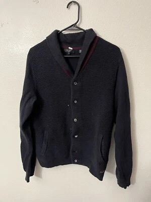 Cárdigan Ted Baker London Para Hombres 4 Pequeño Azul Chal Cuello Clásico Universitario Preppy Foto 1 de 4