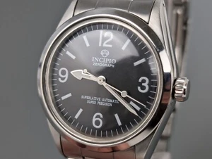 [N Mint] Orologio Uomo Automatico Incipio Zerograph explorer 1(1016) Quadrante Nero: - Foto 1 di 15