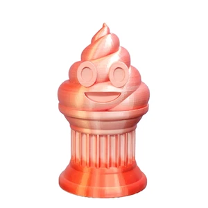 Poop Emoji Trophy - Perfect Award/Gift - 6" White/Red Poop Emoji Trophy - Znet3D - Picture 1 of 7