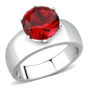 Anello cristallo rosso Siam 8 mm acciaio inox TK316 - Foto 1 di 25