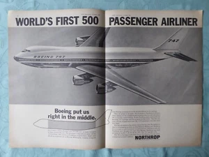 10/1966 PUB NORTHROP BOEING 747 AIRLINER ORIGINAL AD - Imagen 1 de 2