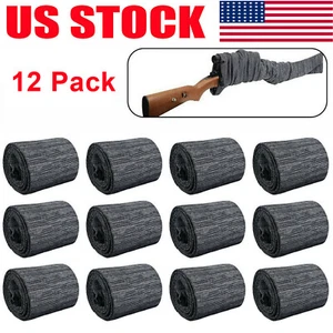 12 Pack Shotgun/Rifle Socks Hunting Gun Sleeve Silicone Treated Gray 55" in US - Picture 1 of 12