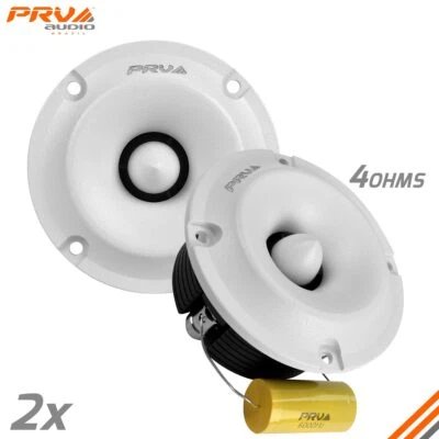 PRV AUDIO 2x PRV 240W Shallow Super Tweeter Small Neodymium TW400Ti-Nd-4 SLIM WHITE 4 Ohm