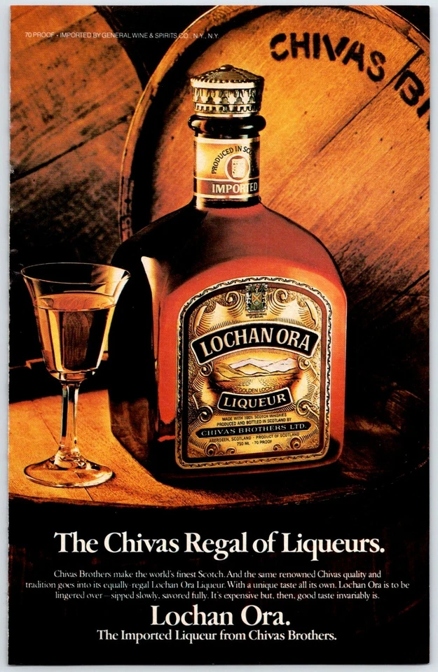 Pubblicità rivista LOCHAN ORA LIQUORE vintage anni 80 5,5" x 8,5" M16 - Immagine 1 di 1