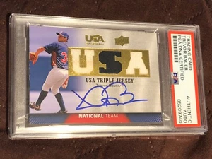 Trevor Bauer signed 2009 USA triple jersey card rookie PSA CERTIFIED auto CY LA - Picture 1 of 2