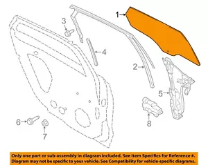 FORD OEM 13-20 Fusion Rear Door Glass Hardware-Door Glass DS7Z5425713A - Picture 1 of 2