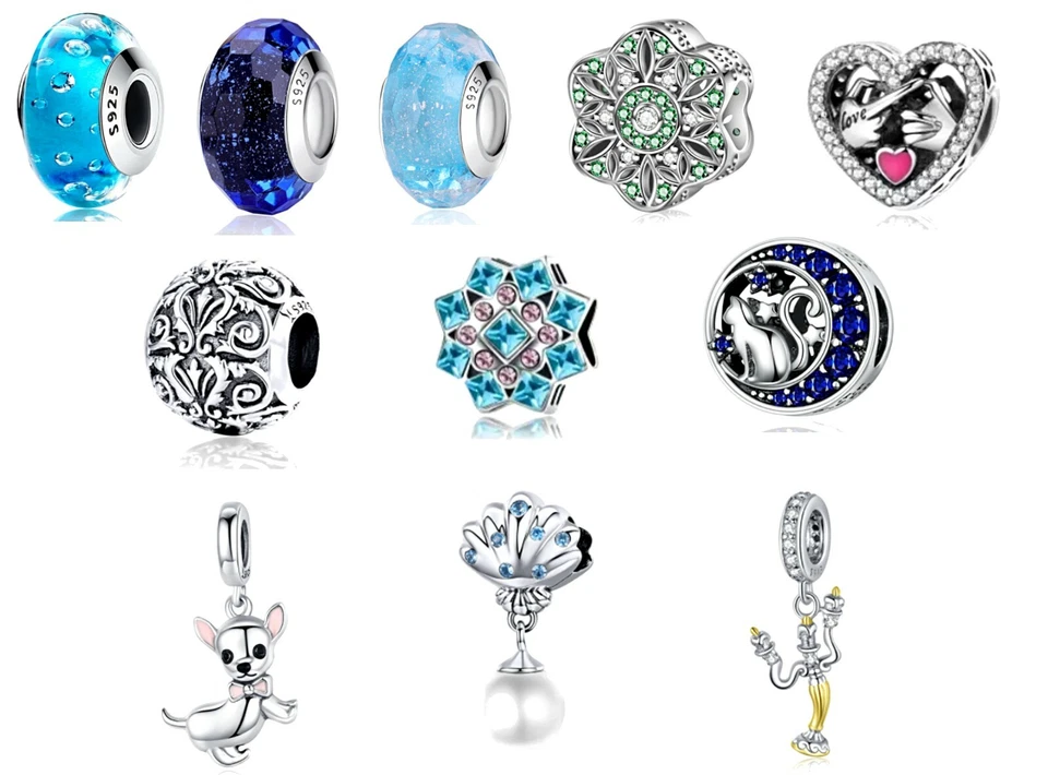 Charms Beads Anhänger 925 Sterling Silber Zirkonia versch. Ausführung NEU - Bild 1 von 1