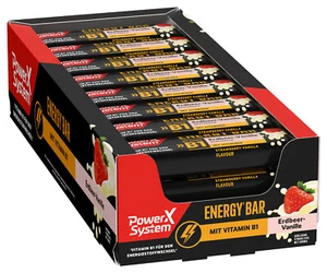 Eiweiß Riegel Energy Bar Erdbeer Vanille 24 x 35g Vitamine Energiestoffwechsel - Bild 1 von 6
