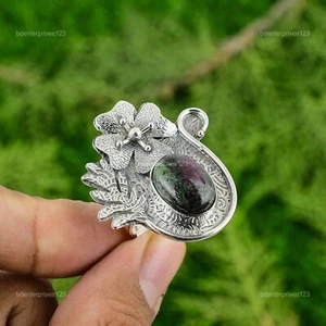 Ruby Zoisite Stone New Stackable Flower Handcrafted Ring Jewelry Sterling Silver - Picture 1 of 7