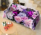 3D Purple Flowers N2788 Sofa Cover High Stretch Lounge Slipcover Protector Couch