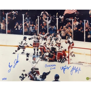 Coneheads handsigniertes Miracle On Ice 16x20 Foto Pavelich Schneider Harrington - Bild 1 von 31