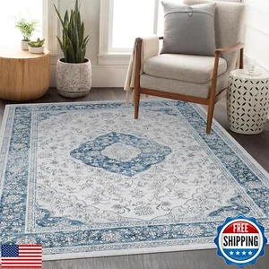 3x5 Maschinenwaschbar Teppich Boho Teppich Matte Weich Rutschfest Vorleger Indoor Fleck Re - Bild 1 von 5
