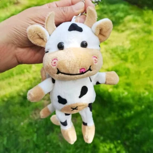 New Soft Cow Dolls Plush Toy Women Bag Keychain Cute Pendant Decoration Key - Picture 1 of 6