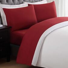 My World Solid 4-Piece Sheet Set, Red, Full Full, Red 