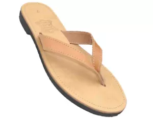 Antike griechische Ledersandalen Damenstil handgefertigte handgefertigte Tanga Flip-Flops - Bild 1 von 3
