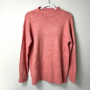 Suéter Loft Talla L Rosa Cuello Simulado Manga Larga Pullover Elastizado Acogedor - Imagen 1 de 11