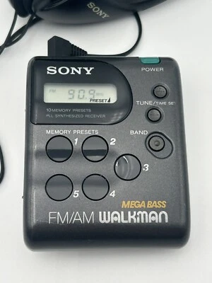 Vintage Sony SRF-M43 Digital Stereo AM/FM Walkman W VTG Headphones MDR-023 Works - Image 1 of 4