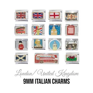 London United Kingdom 9mm Italian Charm, Fits 9mm classic Italian charm bracelet - Picture 1 of 2