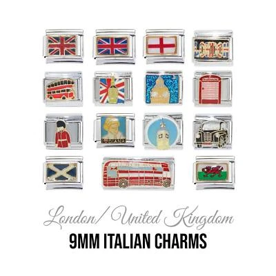 Londres Reino Unido 9mm Dije Italiano, Se Adapta a 9mm Clásico Italiano Charm Pulsera Foto 1 de 2