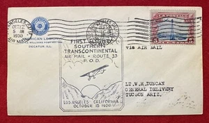 1930 *AMERICAN LEGION* ILL. ~LOS ANGELES-TUCSON~ (FIRST-FLIGHT) AIR MAIL COVER! - Picture 1 of 24