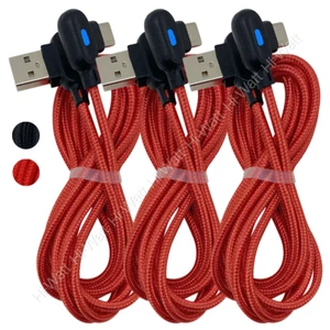 3Pack 3/6Ft 90 Degree Right Angle USB C Fast Charger Cable Type C For Samsung LG - Picture 1 of 10