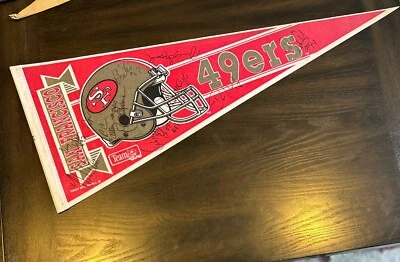 Vintage 1993 Signed San Francisco 49'ers Pennant 11 Autographs Stubblefield LOOK - Image 1 of 4