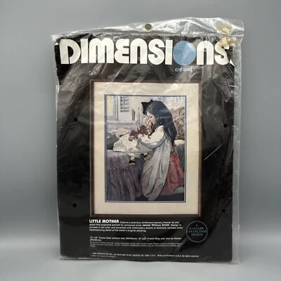 Dimensions Crewel Kit Little Mother Jessie Smith 12x16 Gallery Collection 1986 - Image 1 of 3