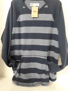 Levi's men's XL Tumalo poly/cotton long sleeve pullover blue stripes NWT - Picture 1 of 4