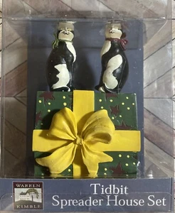 Warren Kimble Vintage Tidbit Spreader House Set Cats On A Present NITB - Picture 1 of 7