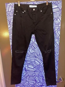 Topman Ripped Black Skinny Jeans 34x32 - Picture 1 of 4
