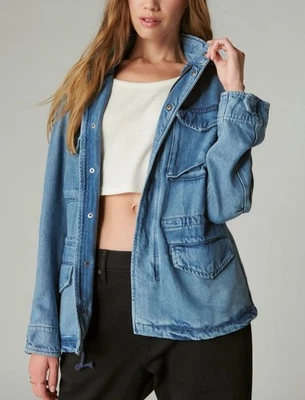 Lucky Brand жидкий джинсовой ткани Luxe четыре кармана общего назначения военная куртка Y2K 90-х большой - Изображение 1 из 4