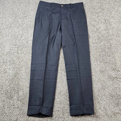 Polo Ralph Lauren Pantalones Hombres 34x29 Gris Lana Vestido Puño Frente Plano Italia Pantalón Foto 1 de 4