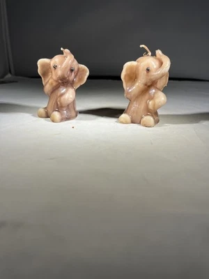 Vela de cera de elefante bebé miniatura vintage sin encender 2,5 pulgadas V Foto 1 de 2