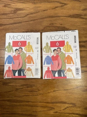 2 McCall's Pattern M5538 Unisex Jacket Sweatshirt Uncut XM (S,M,L) & XN (XL-3X) - Image 1 of 2