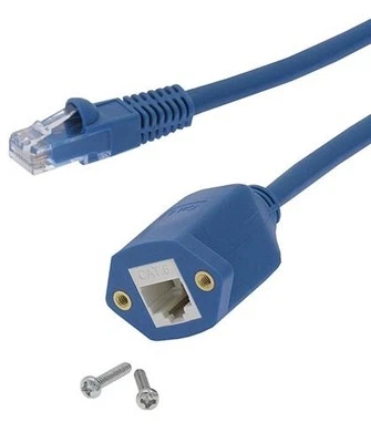 1-25Ft Cat6 RJ45 Male To Female Network Ethernet LAN Panel Mount Extension Cable - Image 1 of 3
