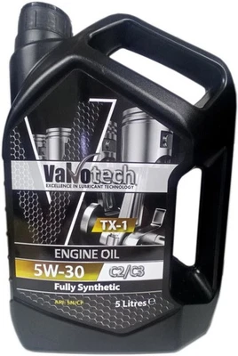 5W30 Fully Synthetic Engine Oil C2 C3 DEXOS 2 SN/CF Car Valvotech 5L Litre - Image 1 of 4