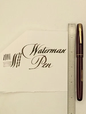 Pluma Estilográfica Waterman Borgoña 14k Extremadamente Flexible Trozo Ancho Plumín Restaurado Foto 1 de 4