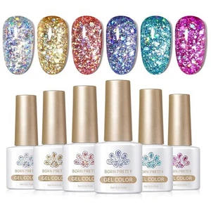 Born Pretty Glitter Gel Nail Polish Set Sparkly Shiny Series - Picture 1 of 9