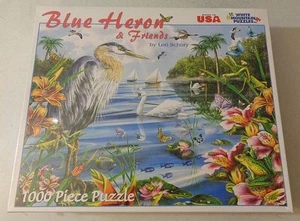 Blue Heron & Friends 1000 Piece Puzzle White Mountain Lori Schory NEW Sealed - Picture 1 of 5