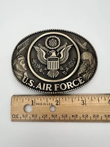 US Air Force United Stated Military USAF Vintage Solid Brass Adm Gürtelschnalle - Bild 1 von 2
