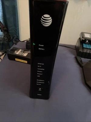 AT&T U-Verse 5268ACFXN DSL Wireless Wifi Modem Router + AC Adapter + Cables - Image 1 of 2
