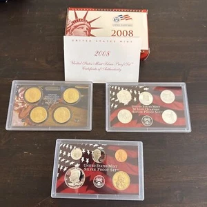 2008-S United States Mint Silver Proof Set in Original Box with COA- 14 coin set - Picture 1 of 13