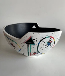 Memphis Design Pottery Bowl Artist Signed 1991 - Picture 1 of 7