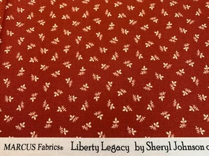 Marcus Fabrics Sheryl Johnson 1800s Civil War Repro LIBERTY LEGACY Red FQ - Picture 1 of 2