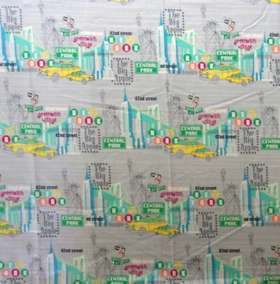 CITY SIGNATURE  M'Liss Cotton Fabric NEW YORK CITY The Big Apple 2 & 1/2 Yds - Image 1 of 4