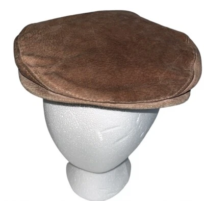 De colección Country Gentleman Newsboy ~ Gabbie Cuero Marrón Gamuza ~ M ~ Hecho en EE. UU. Foto 1 de 4